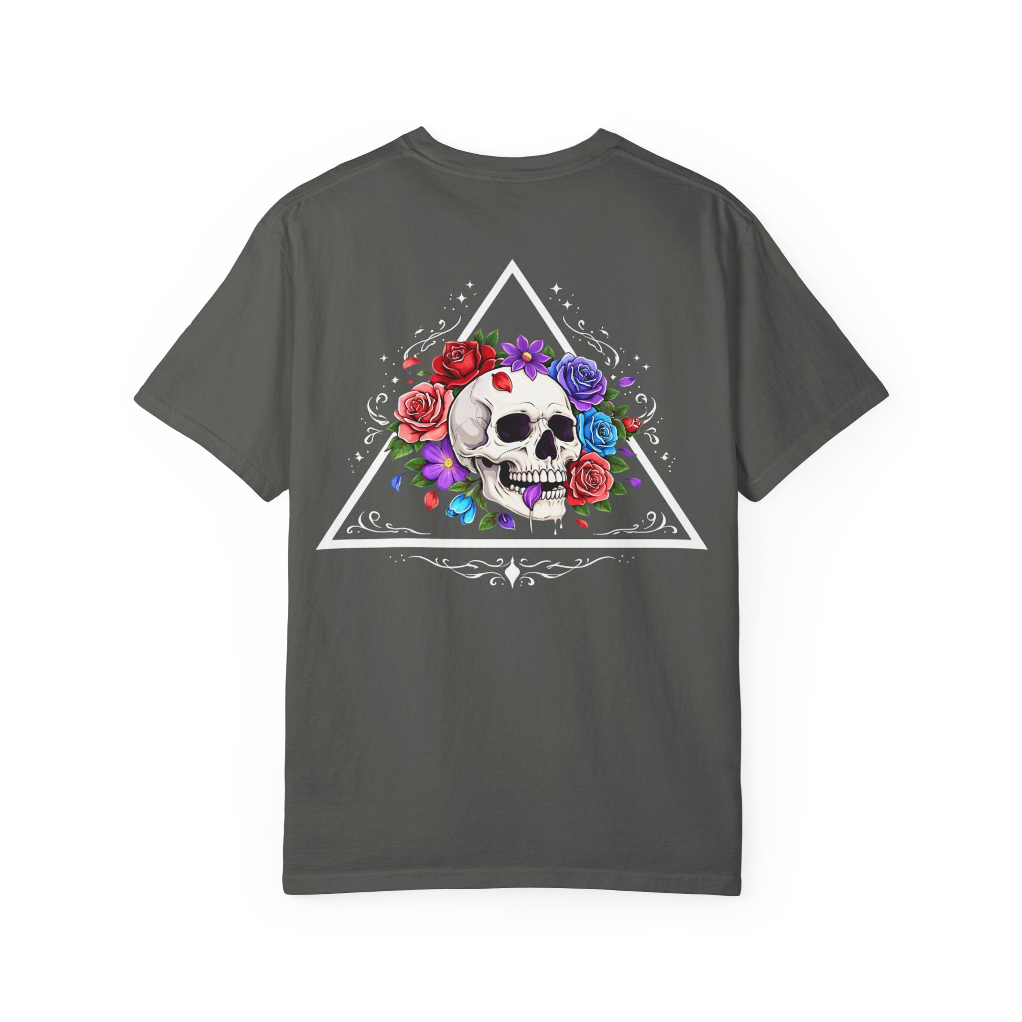 Floral Skull T-Shirt — Colorful Rose & Skull Graphic Tee