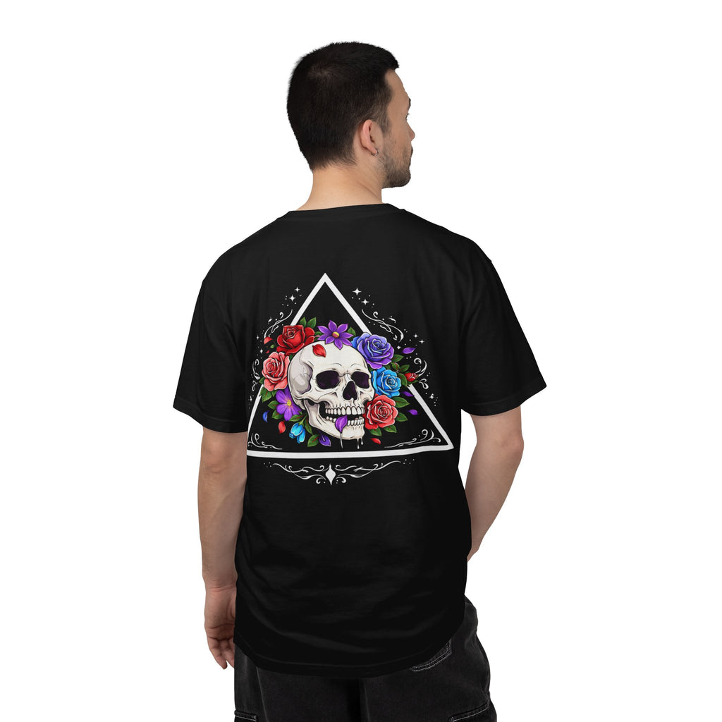 Floral Skull T-Shirt — Colorful Rose & Skull Graphic Tee