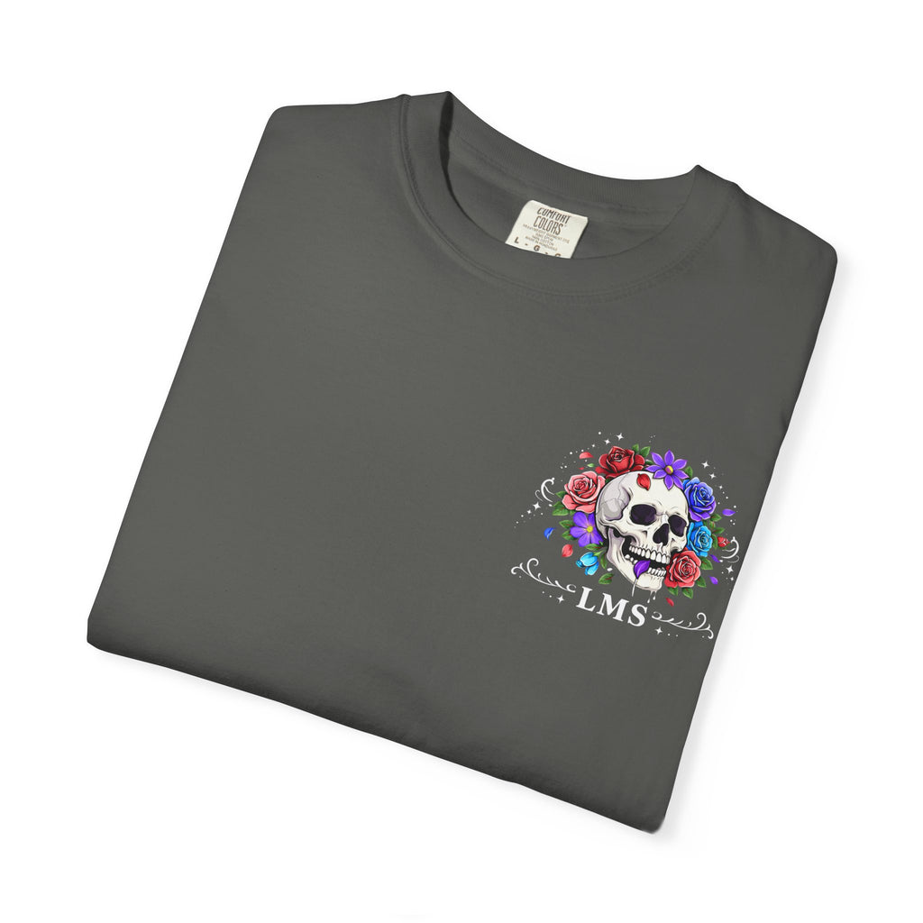 Floral Skull T-Shirt — Colorful Rose & Skull Graphic Tee